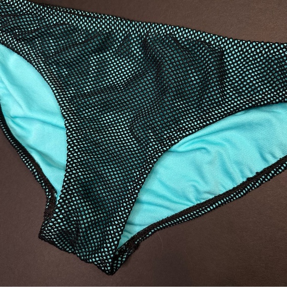No Boundaries Black/Aqua Lined Mesh Bikini NWOT - Picture 5 of 11